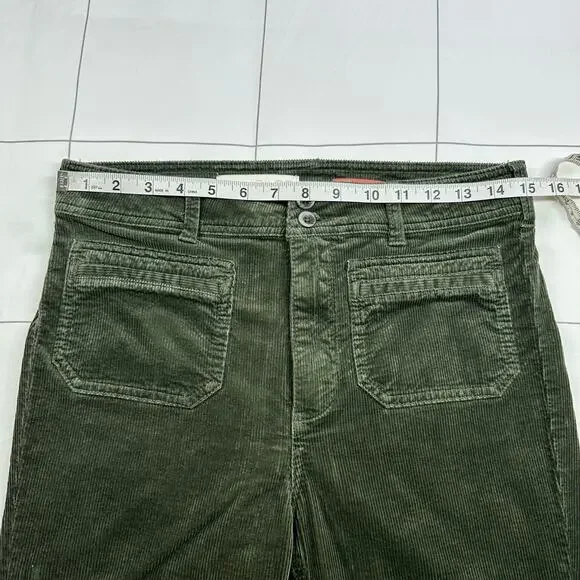 Anthropologie Pilcro Pants Womens 28 Green Moss Corduroy Trouser Bootcut Slim - Picture 9 of 15